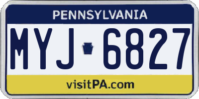 PA license plate MYJ6827