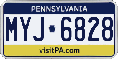 PA license plate MYJ6828