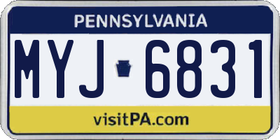 PA license plate MYJ6831