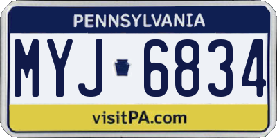 PA license plate MYJ6834