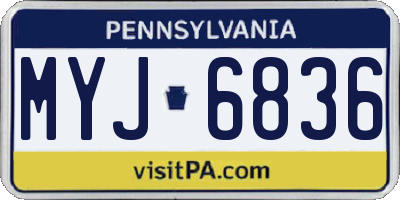 PA license plate MYJ6836