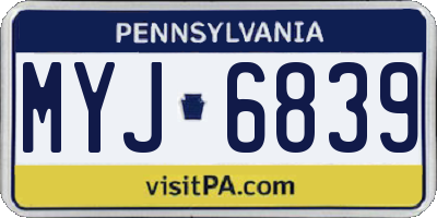PA license plate MYJ6839