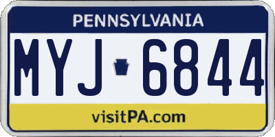 PA license plate MYJ6844
