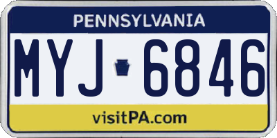 PA license plate MYJ6846