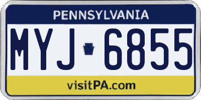 PA license plate MYJ6855