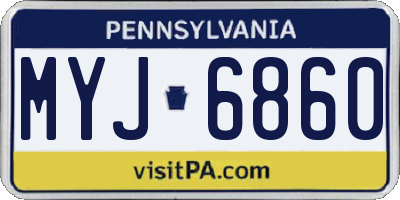 PA license plate MYJ6860