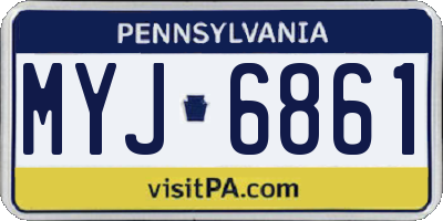 PA license plate MYJ6861
