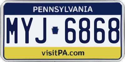 PA license plate MYJ6868