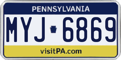 PA license plate MYJ6869