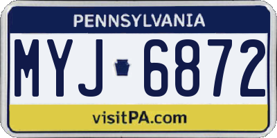 PA license plate MYJ6872