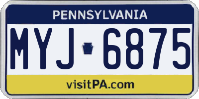 PA license plate MYJ6875