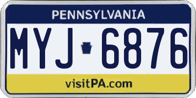 PA license plate MYJ6876