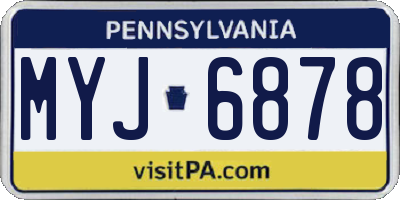 PA license plate MYJ6878