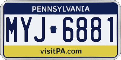 PA license plate MYJ6881