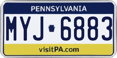 PA license plate MYJ6883