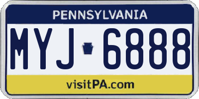 PA license plate MYJ6888