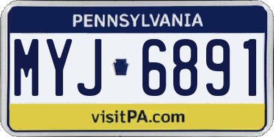 PA license plate MYJ6891