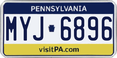 PA license plate MYJ6896