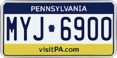 PA license plate MYJ6900