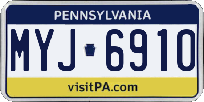 PA license plate MYJ6910