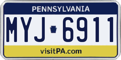 PA license plate MYJ6911