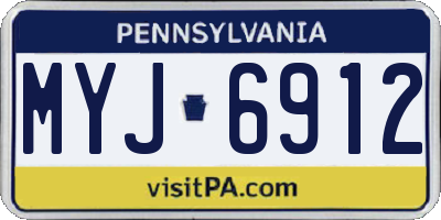 PA license plate MYJ6912