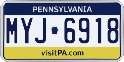 PA license plate MYJ6918