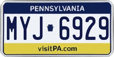 PA license plate MYJ6929