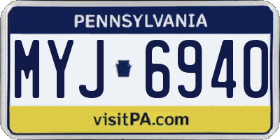 PA license plate MYJ6940