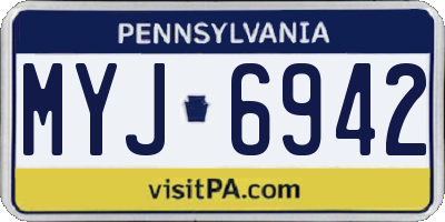 PA license plate MYJ6942