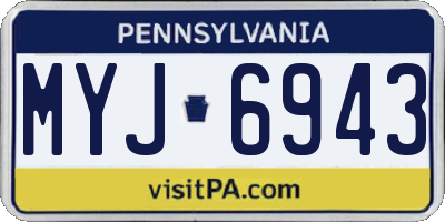 PA license plate MYJ6943