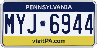 PA license plate MYJ6944