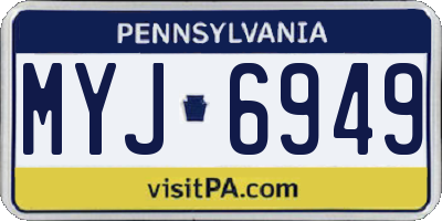 PA license plate MYJ6949