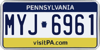 PA license plate MYJ6961