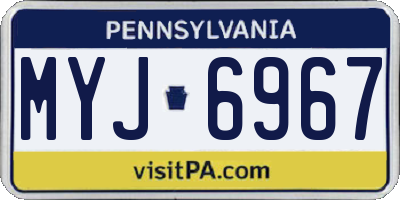 PA license plate MYJ6967