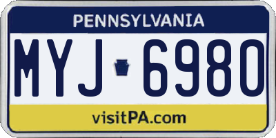 PA license plate MYJ6980