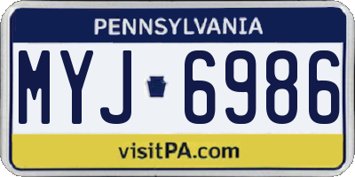 PA license plate MYJ6986