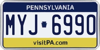 PA license plate MYJ6990