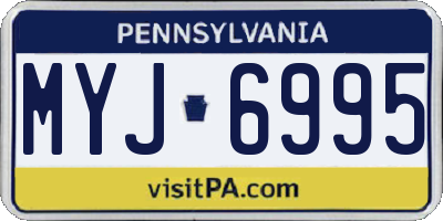 PA license plate MYJ6995