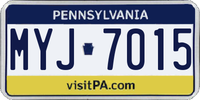 PA license plate MYJ7015
