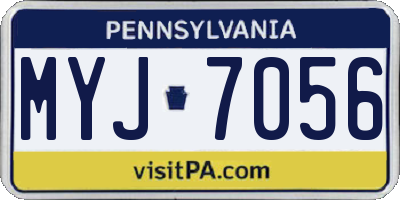 PA license plate MYJ7056