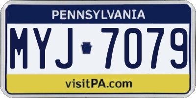 PA license plate MYJ7079