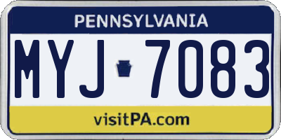 PA license plate MYJ7083