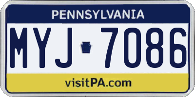 PA license plate MYJ7086