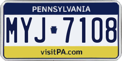 PA license plate MYJ7108
