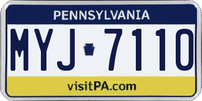PA license plate MYJ7110