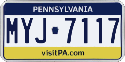 PA license plate MYJ7117
