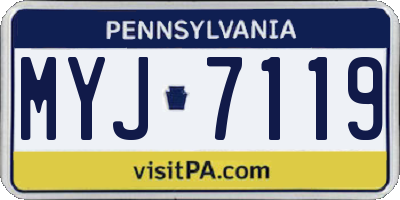 PA license plate MYJ7119