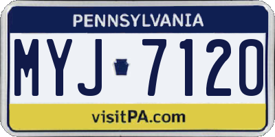 PA license plate MYJ7120