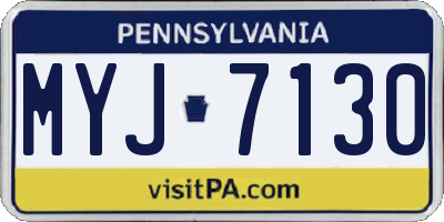 PA license plate MYJ7130
